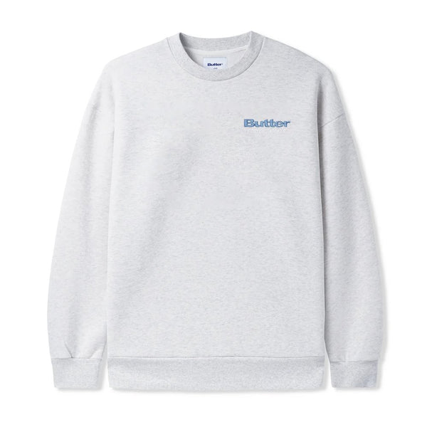 Butter Goods Internationale Embroidered Crewneck Sweatshirt - Ash - Streetart.fr
